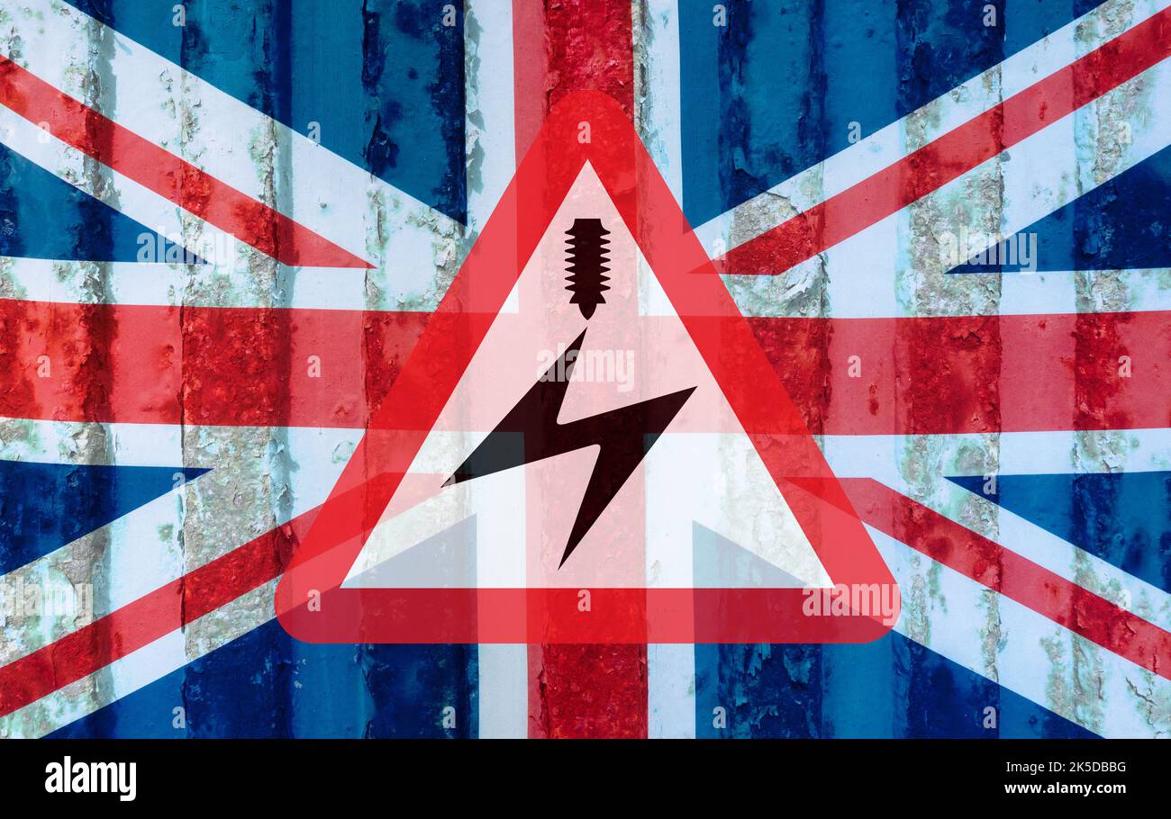 Aumento dell'energia, del gas, dei prezzi dell'elettricità nel regno unito, costo della crisi, interruzioni di corrente, blackout... concetto Foto Stock