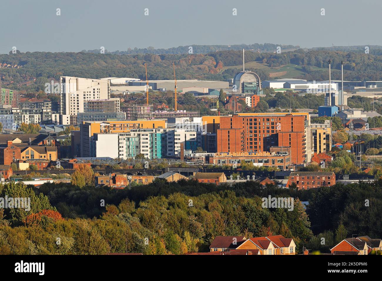 Vista sulle aree verdi di Hunslet e Cross di Leeds. Foto Stock