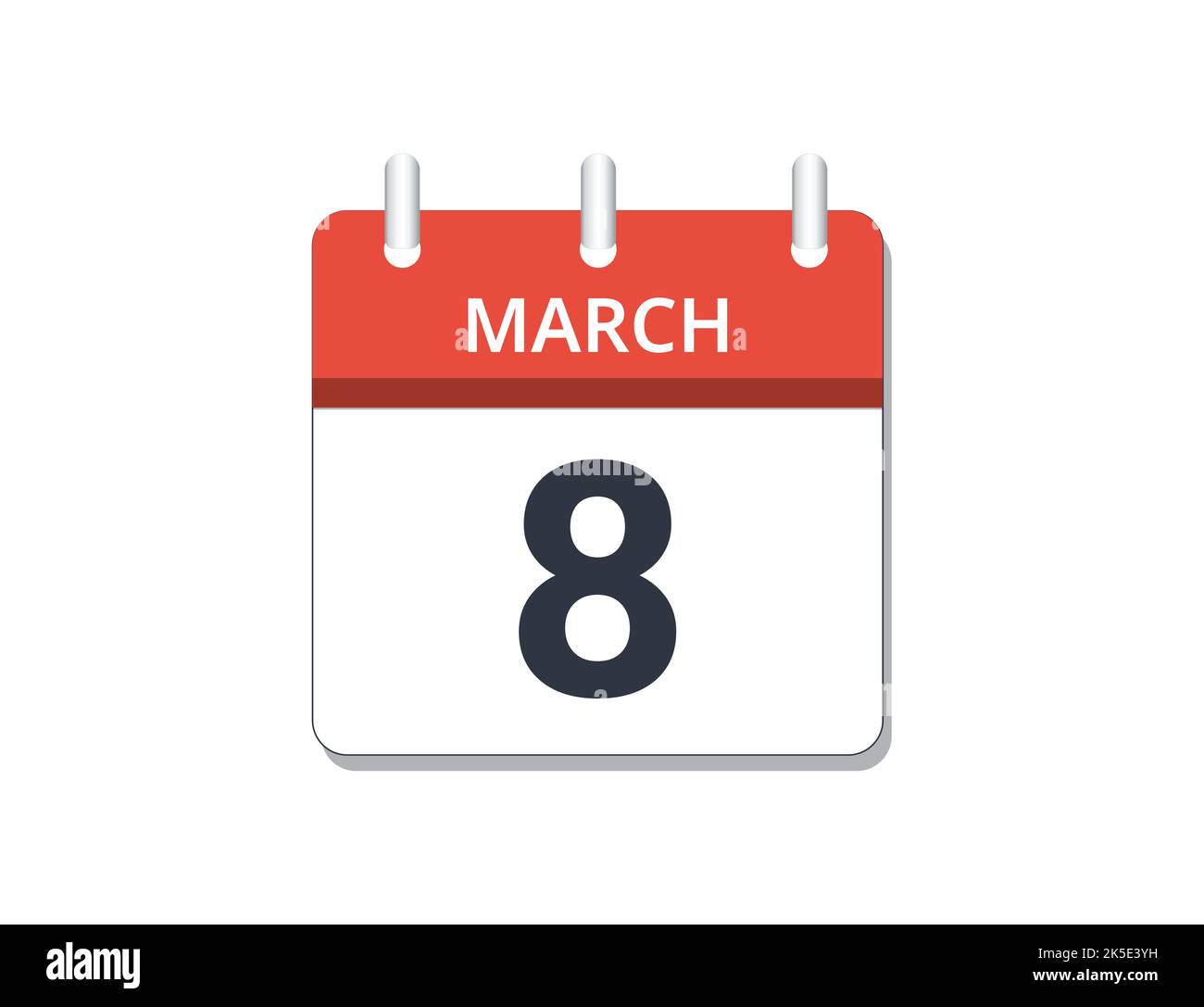 Marzo, 8th vettore icona calendario. Concetto di pianificazione, attività e compiti Illustrazione Vettoriale