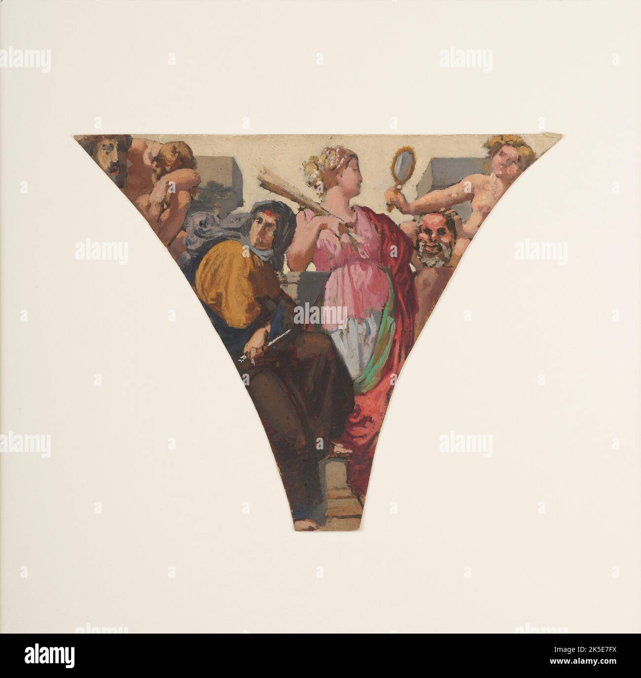 Esquisse pour la grande galerie des F&#xea;tes de l'ancien H&#XF4;tel de Ville de Paris : Tram&#xe9;die et com&#xe9;die (flet scena), 1852. Tragedia e commedia. Foto Stock