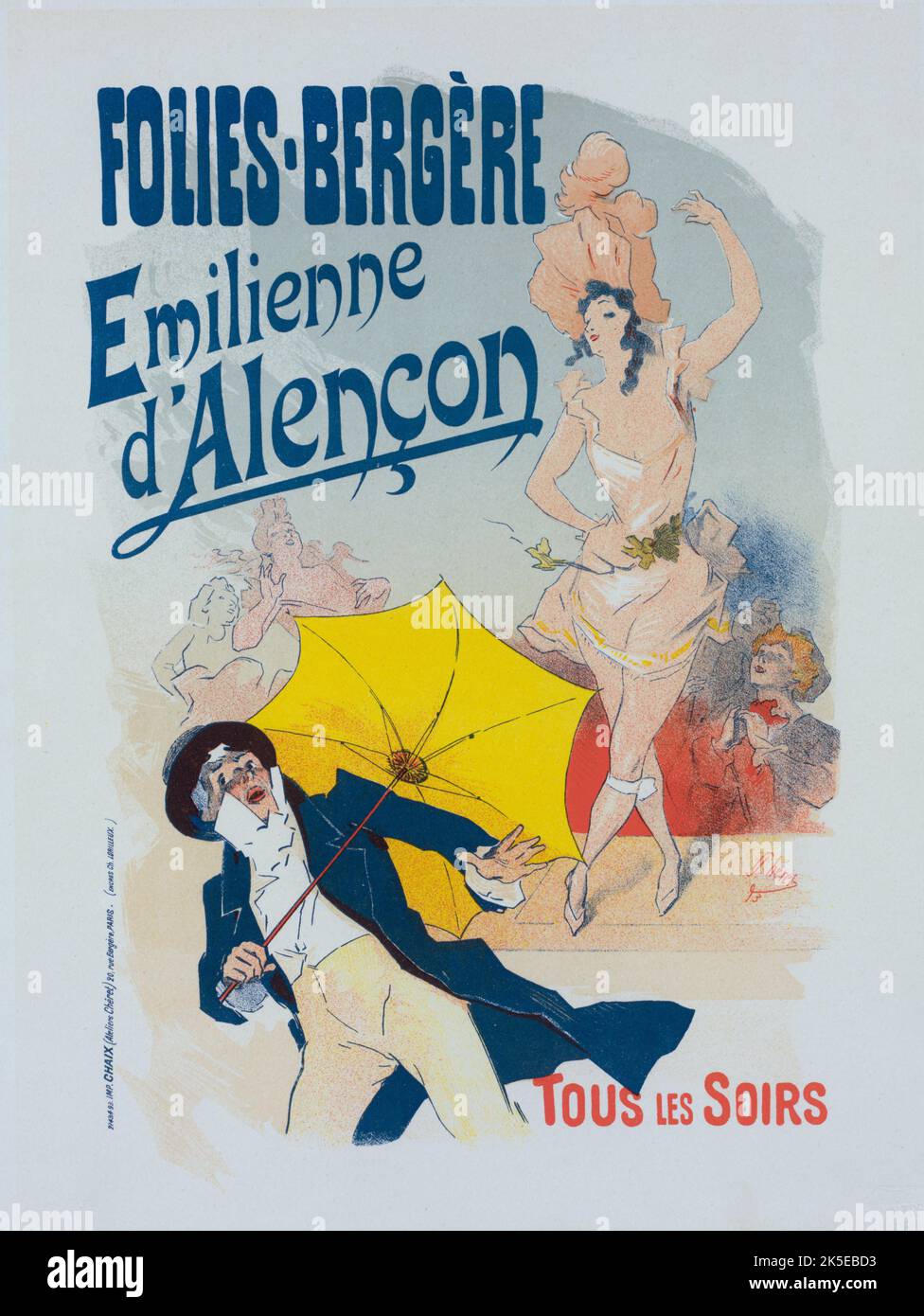 Affiche pour les Folies-Berg&#xe8;re, "&#xc9;milienne d'Alen&#xe7;on"., c1898. [Editore: Imprimerie Chaix; luogo: Parigi] Foto Stock