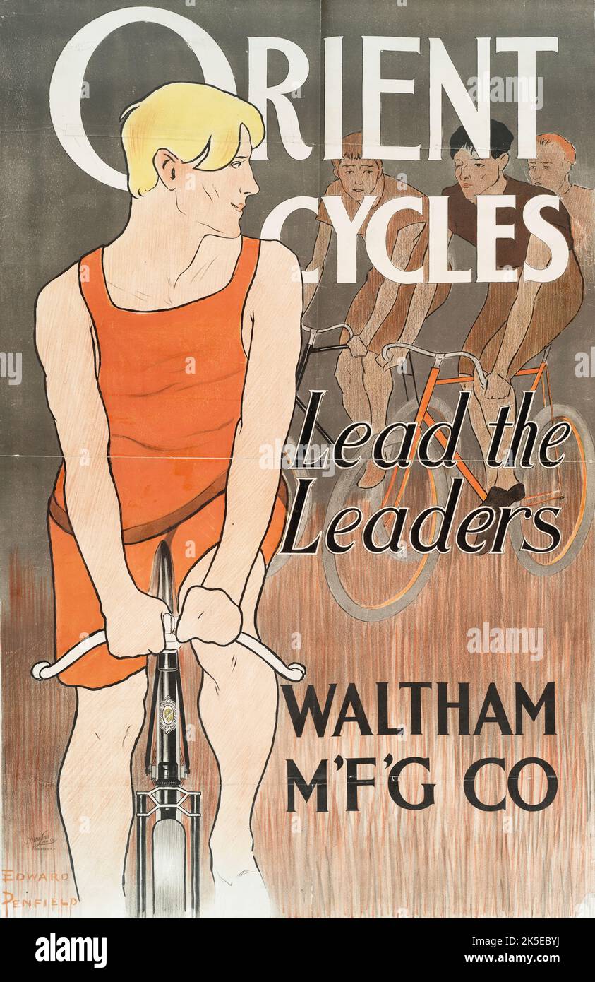 Orient Cycles, Lead the Leaders, Waltham M'F'G Co., c1895. [Editore: Harper Publications; luogo: New York] Foto Stock