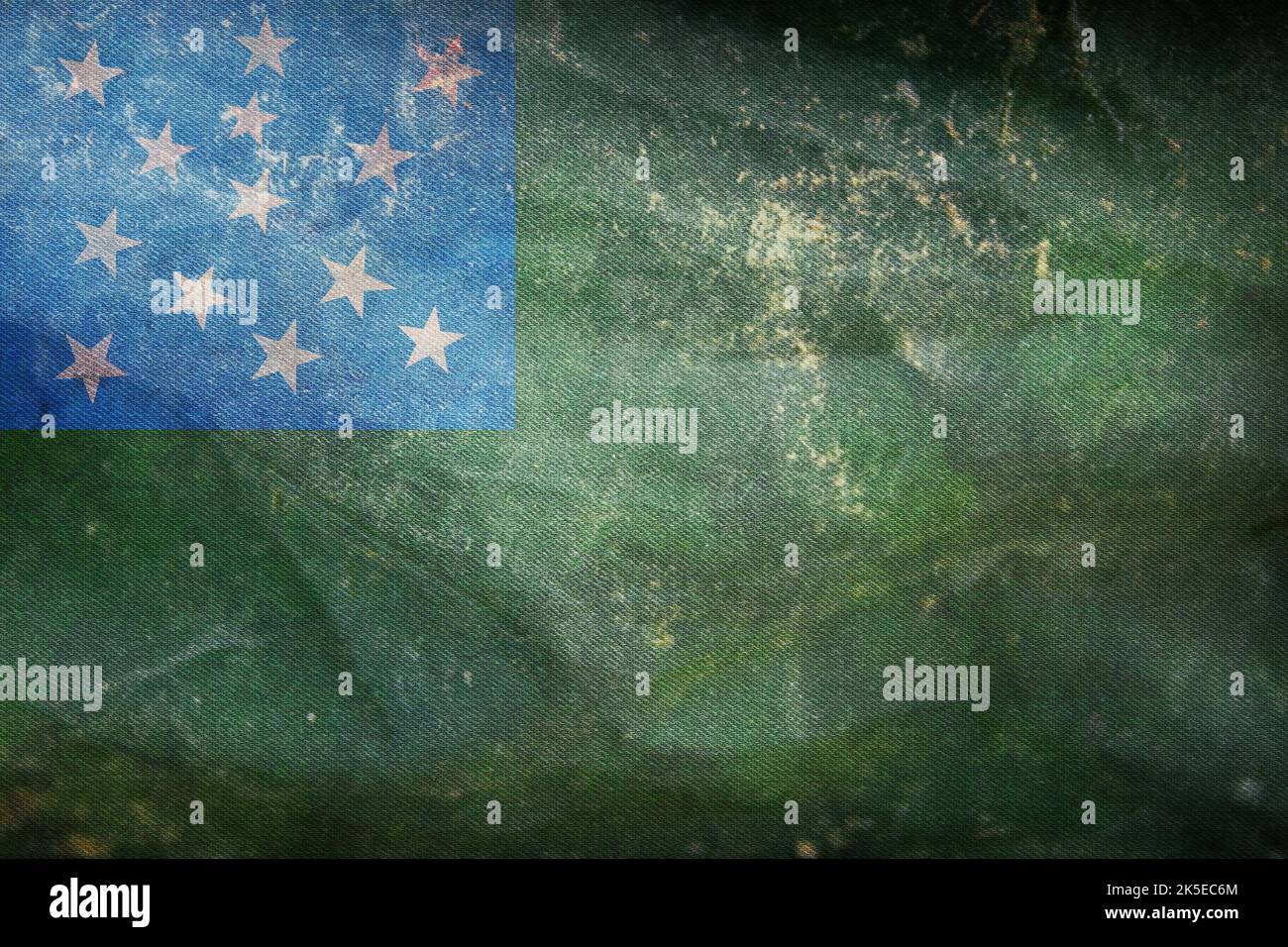 Bandiera retrò della Repubblica del Vermont, America con struttura grunge. Bandiera che rappresenta il paese estinto, il gruppo etnico o la cultura, le autorità regionali. Nessuna bandiera Foto Stock