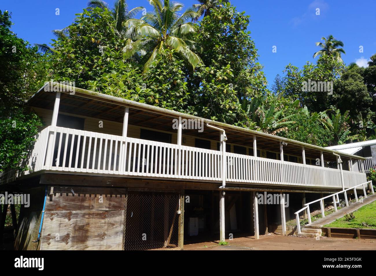 Ex prigione di Pitcairn Island in ambienti tropicali Foto Stock