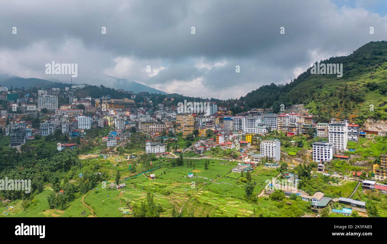 26 settembre 2022: Scenario della città di Sapa, provincia di Lao Cai, Vietnam Foto Stock