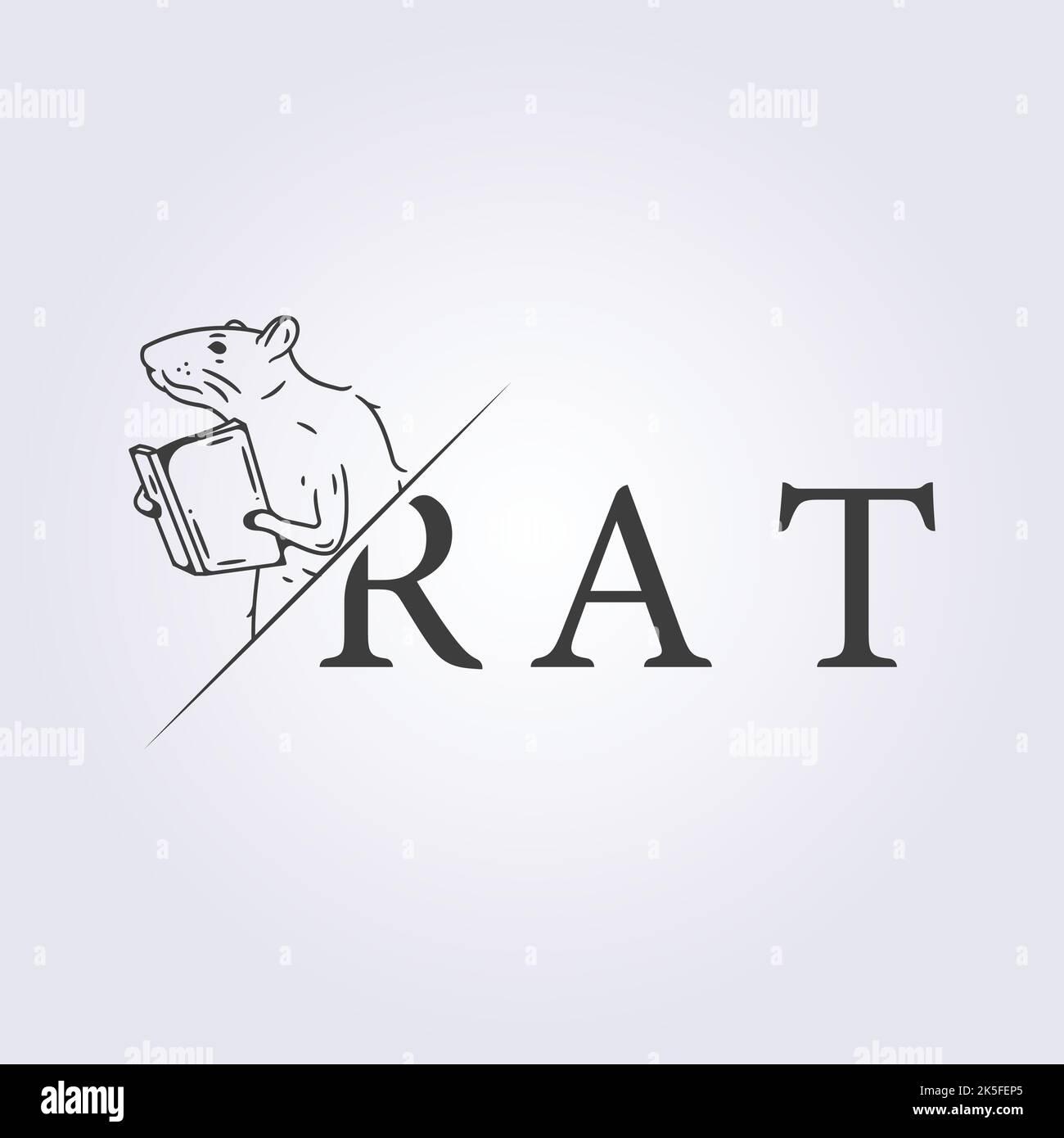 disegno di illustrazione vettoriale del logo della linea del laboratorio del mouse intelligente o del ratto Illustrazione Vettoriale