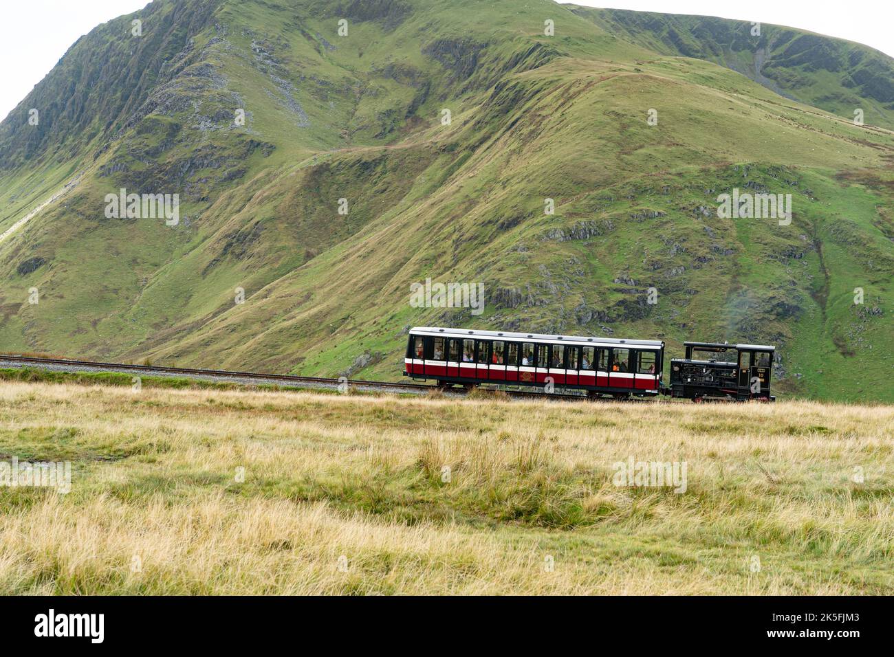 Ferrovia di Snowdon Mountain, Snowdon / Yr Wyddfa, Eryri / Snowdonia National Park, Galles, Regno Unito Foto Stock