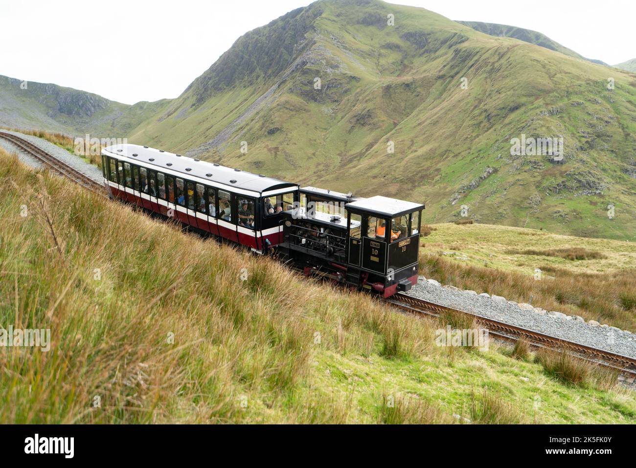 Ferrovia di Snowdon Mountain, Snowdon / Yr Wyddfa, Eryri / Snowdonia National Park, Galles, Regno Unito Foto Stock