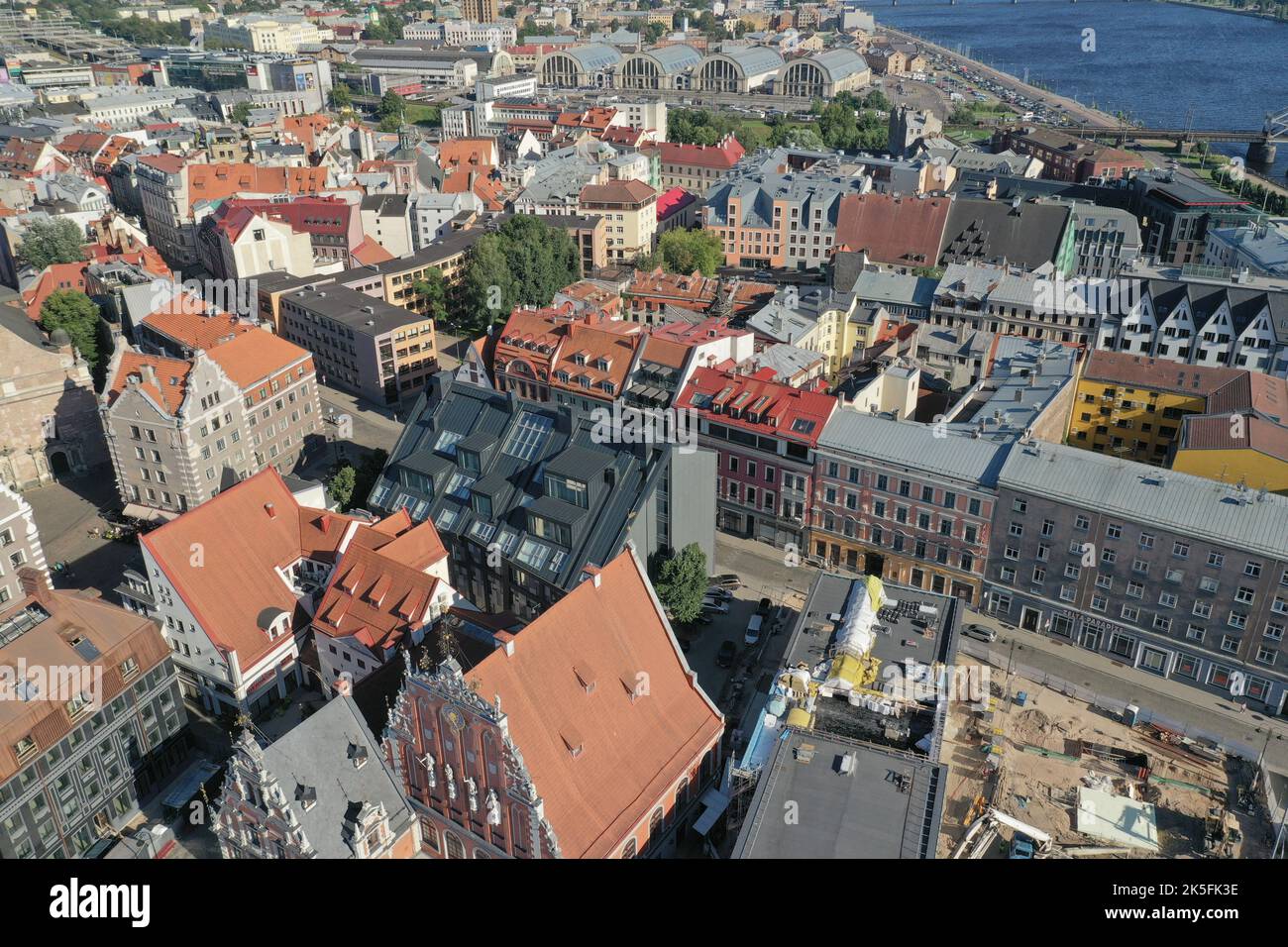 Vecchia città europea di riga vista dall'alto, Lettonia Foto Stock