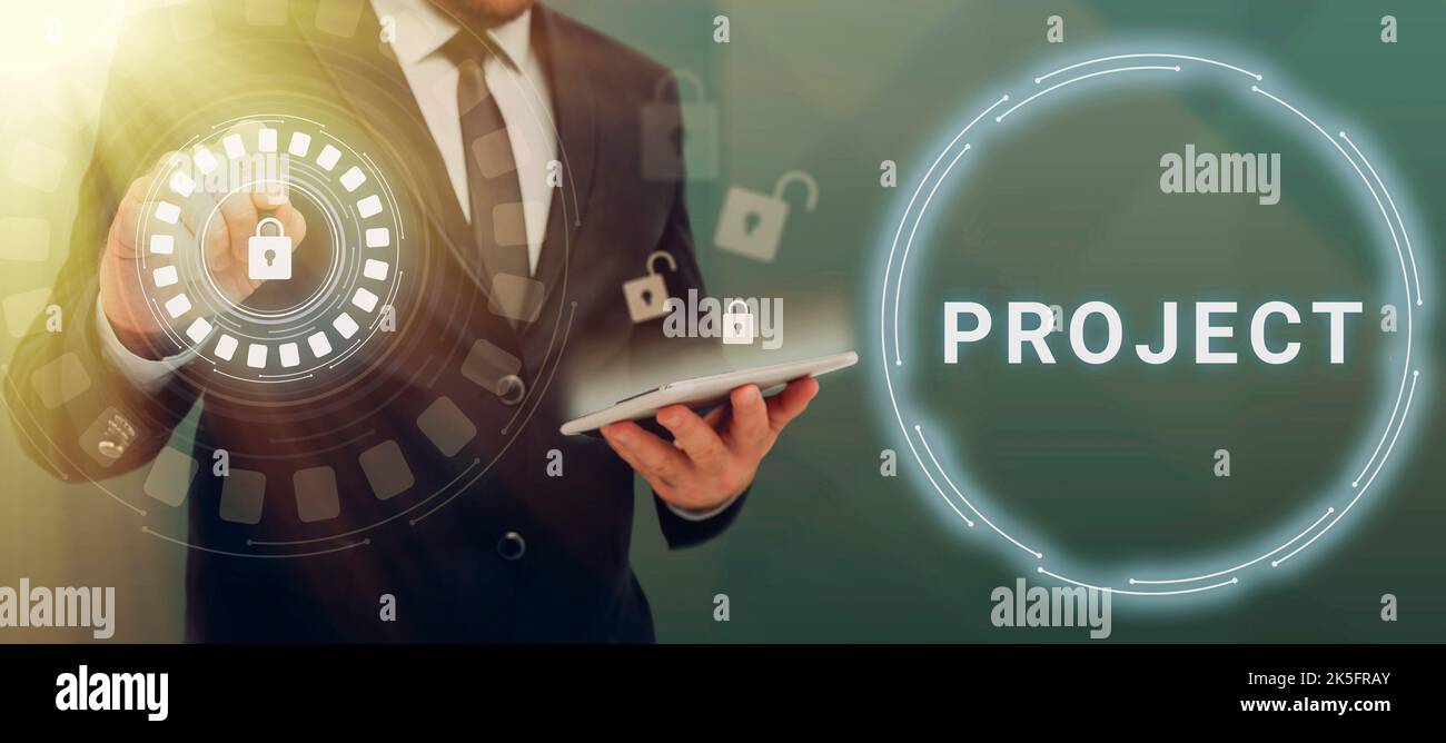 Progetto di didascalia concettuale. Word per l'azienda collaborativa pianificare attentamente la progettazione per raggiungere il successo Foto Stock