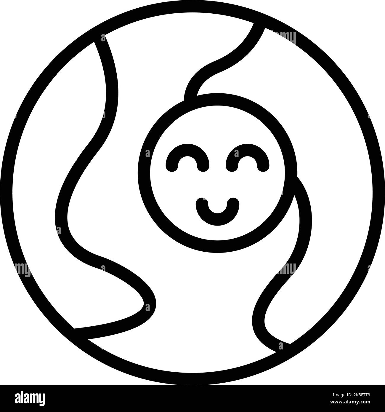 Icona globale di assistenza sociale vettore di contorno. Salute degli anziani. Aiutare il lavoratore Illustrazione Vettoriale