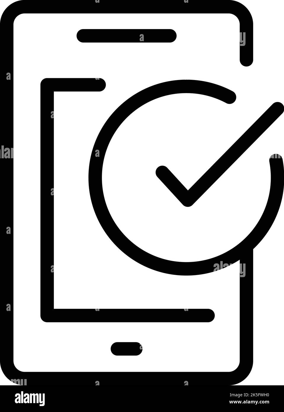 Vettore contorno icona smartphone protetto. Guardia di polizia. Sala di sicurezza Illustrazione Vettoriale