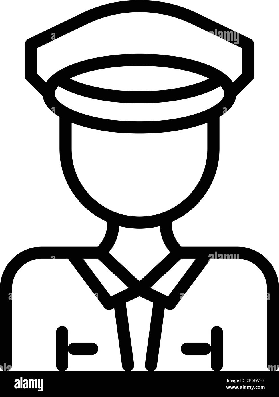 Icona ufficiale di guardia vettore di contorno. Scuola di sicurezza. Poliziotto Illustrazione Vettoriale