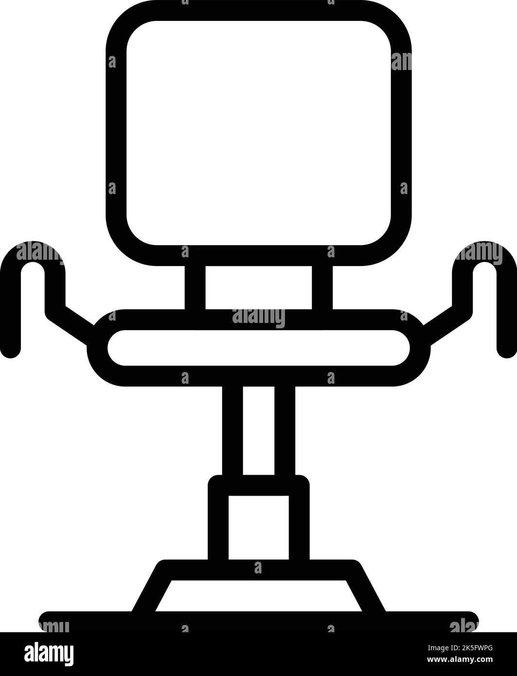 Icona guardia scolastica vettore contorno sedia. Ragazzo ufficiale. Sala di sicurezza Illustrazione Vettoriale