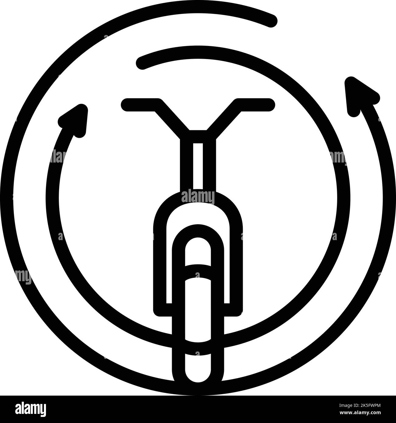 Icona di condivisione bici vettoriale contorno. Trasporto intelligente. Sistema di noleggio Illustrazione Vettoriale