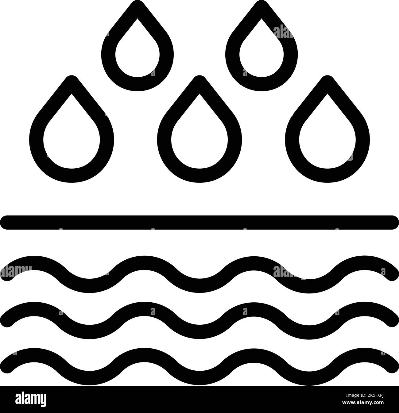 Vettore di contorno dell'icona dell'energia idrica. Natura eco. Tecnologia Leaf Illustrazione Vettoriale