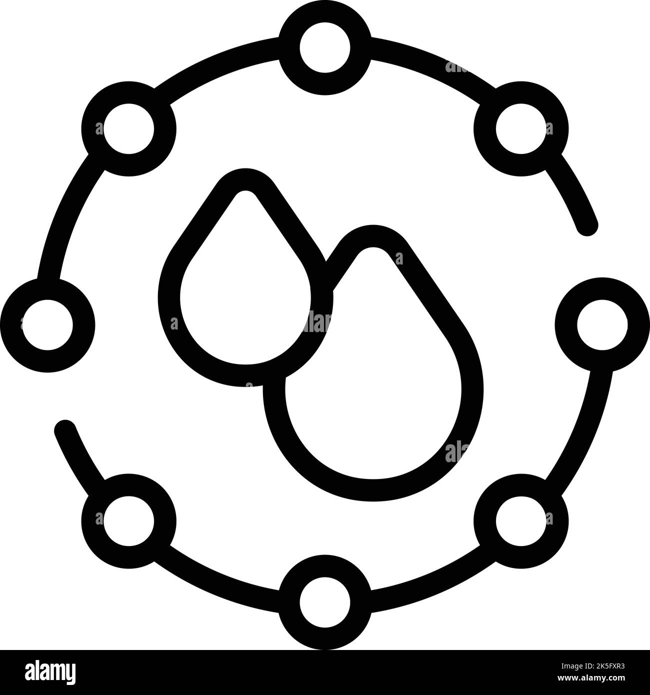 Vettore di contorno dell'icona di sicurezza in acqua. Eco-sicuro. Assistenza digitale Illustrazione Vettoriale