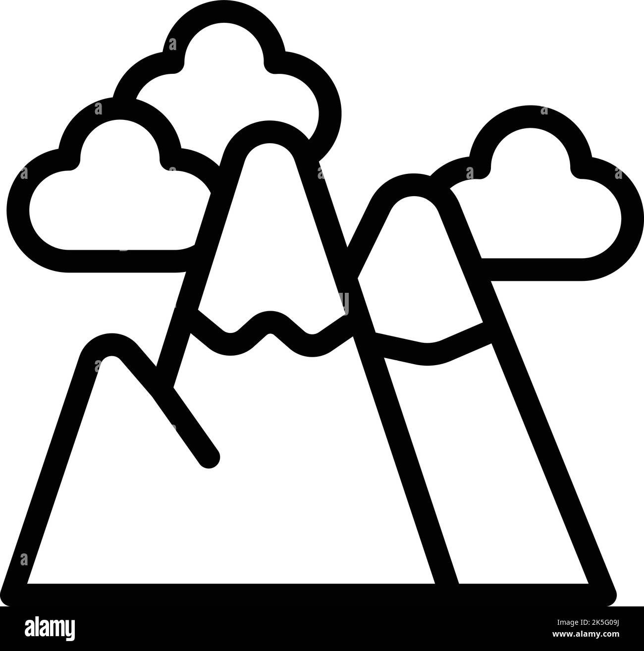 Polonia montagne icona contorno vettore. Città di Cracovia. Strada buia Illustrazione Vettoriale