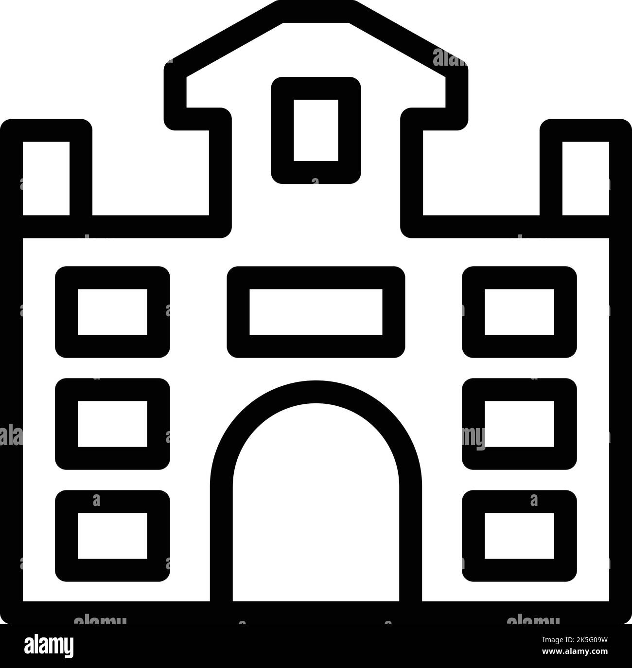 Polonia chiesa icona contorno vettore. Viaggi in città. Skyline di Cracovia Illustrazione Vettoriale