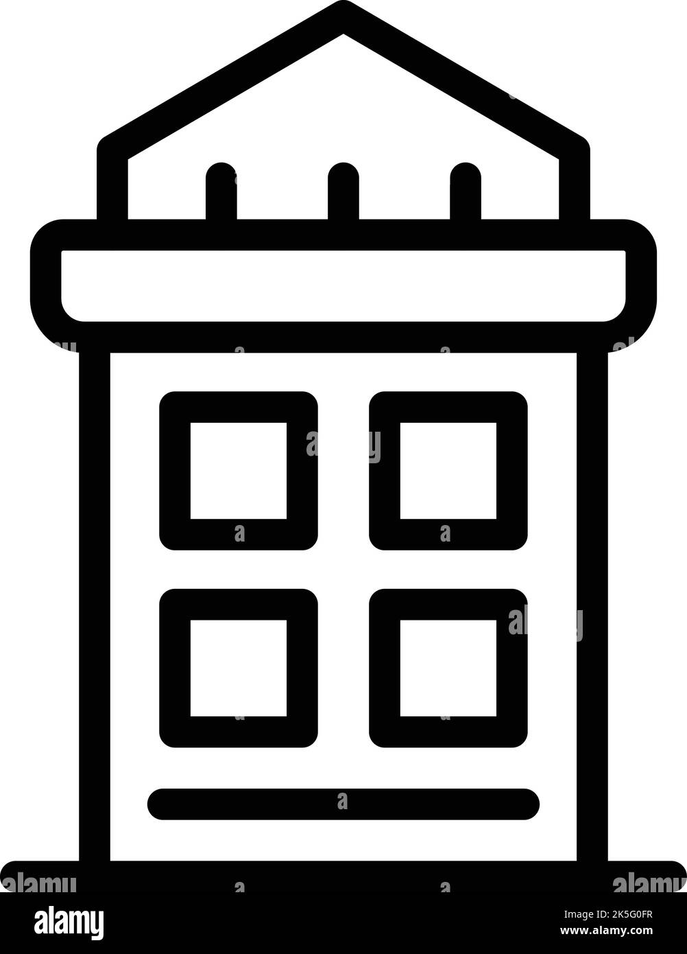 Cracovia casa icona contorno vettore. Mappa della Polonia. Skyline di Cracovia Illustrazione Vettoriale