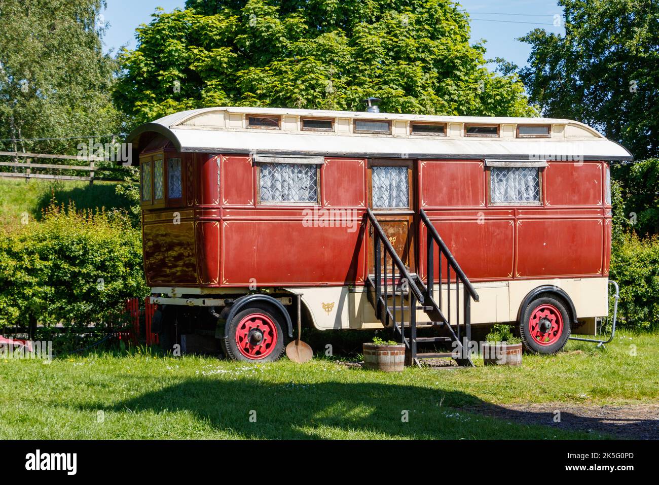 Vecchia carovana al museo Beamish couny durham Foto Stock