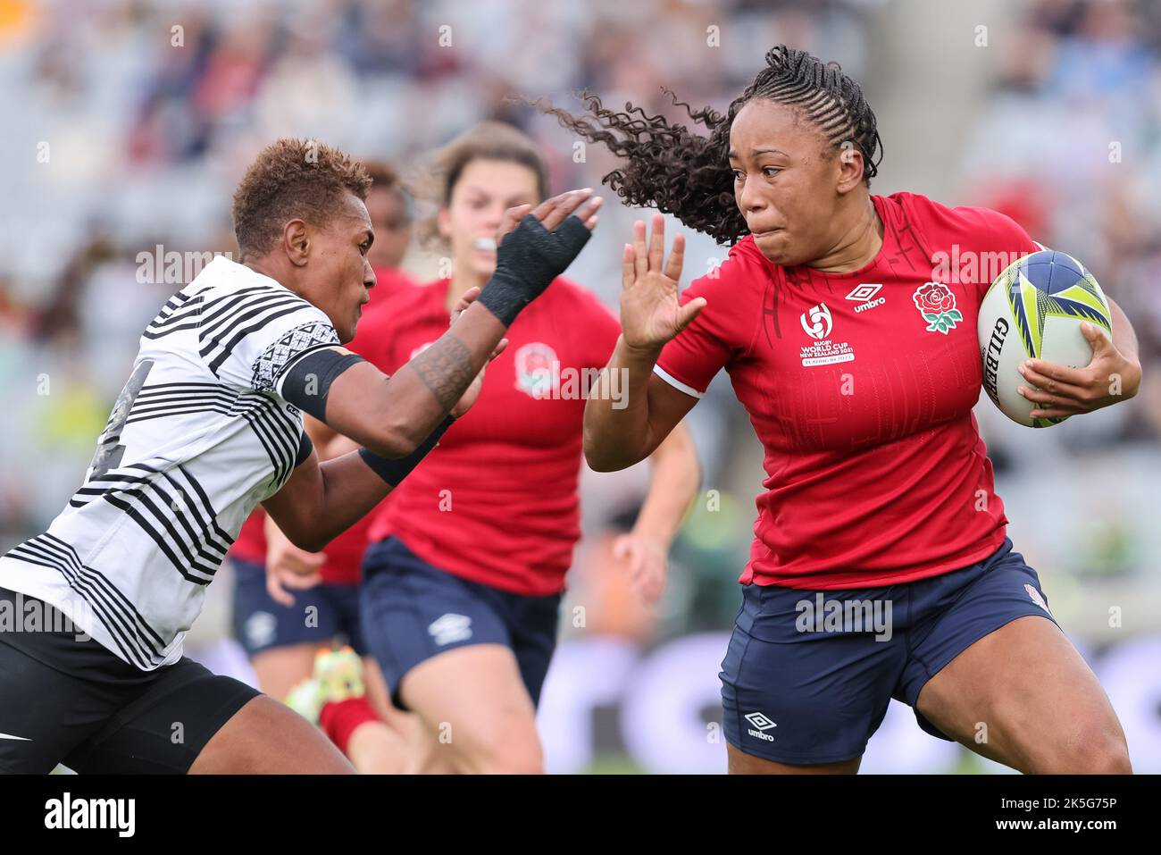 Sadia Kabeya d'Inghilterra durante la partita della Coppa del mondo di rugby femminile Inghilterra Donne contro donne delle Fiji all'Eden Park, Auckland, Nuova Zelanda. 8th Ott 2022. (Foto di Natalie Bell/News Images). A Auckland, Nuova Zelanda, il 10/8/2022. (Foto di Natalie Bell/News Images/Sipa USA) Credit: Sipa USA/Alamy Live News Foto Stock