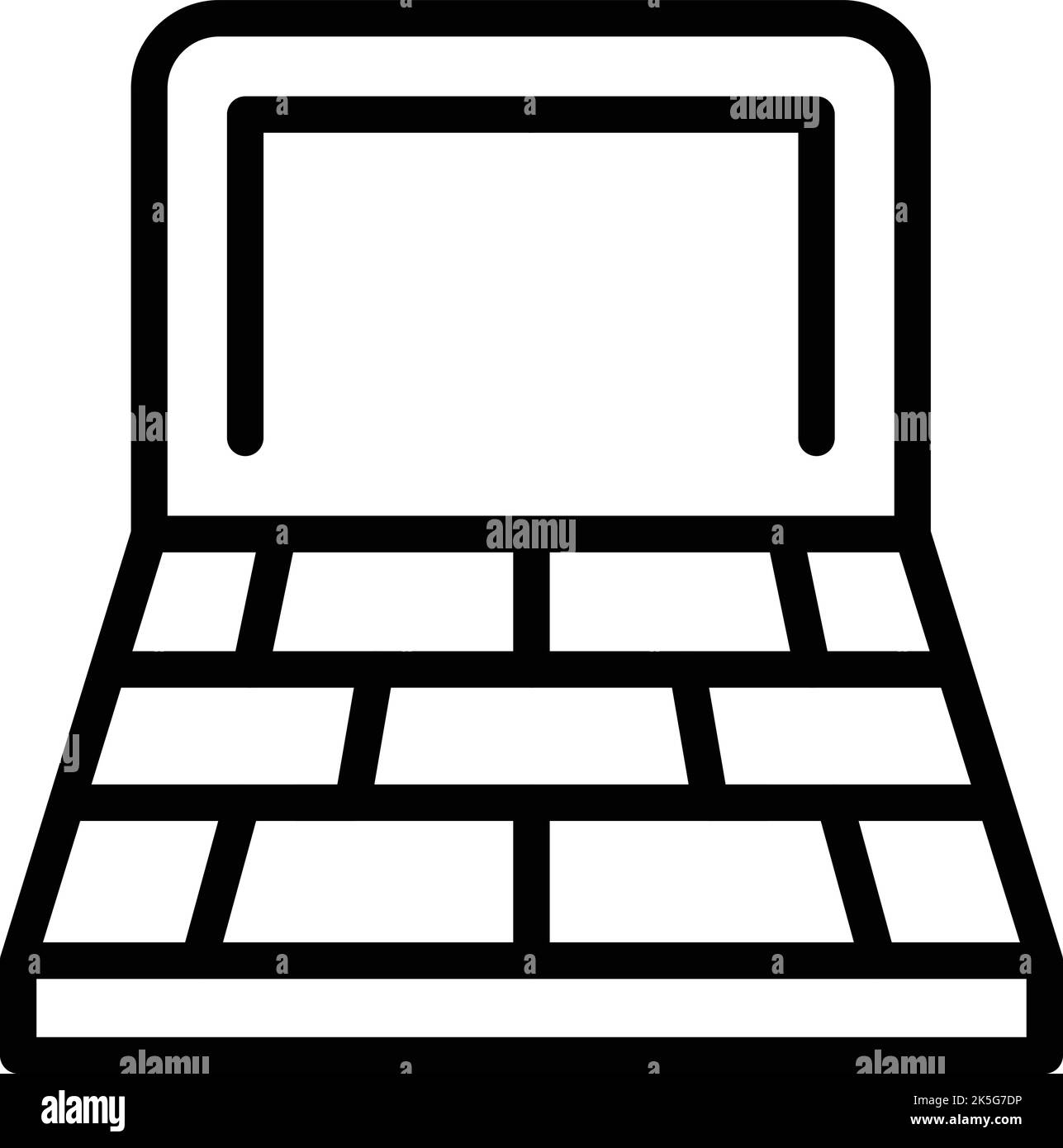 Icona mattonella pietra vettore contorno. Superficie di costruzione. Casa del materiale Illustrazione Vettoriale
