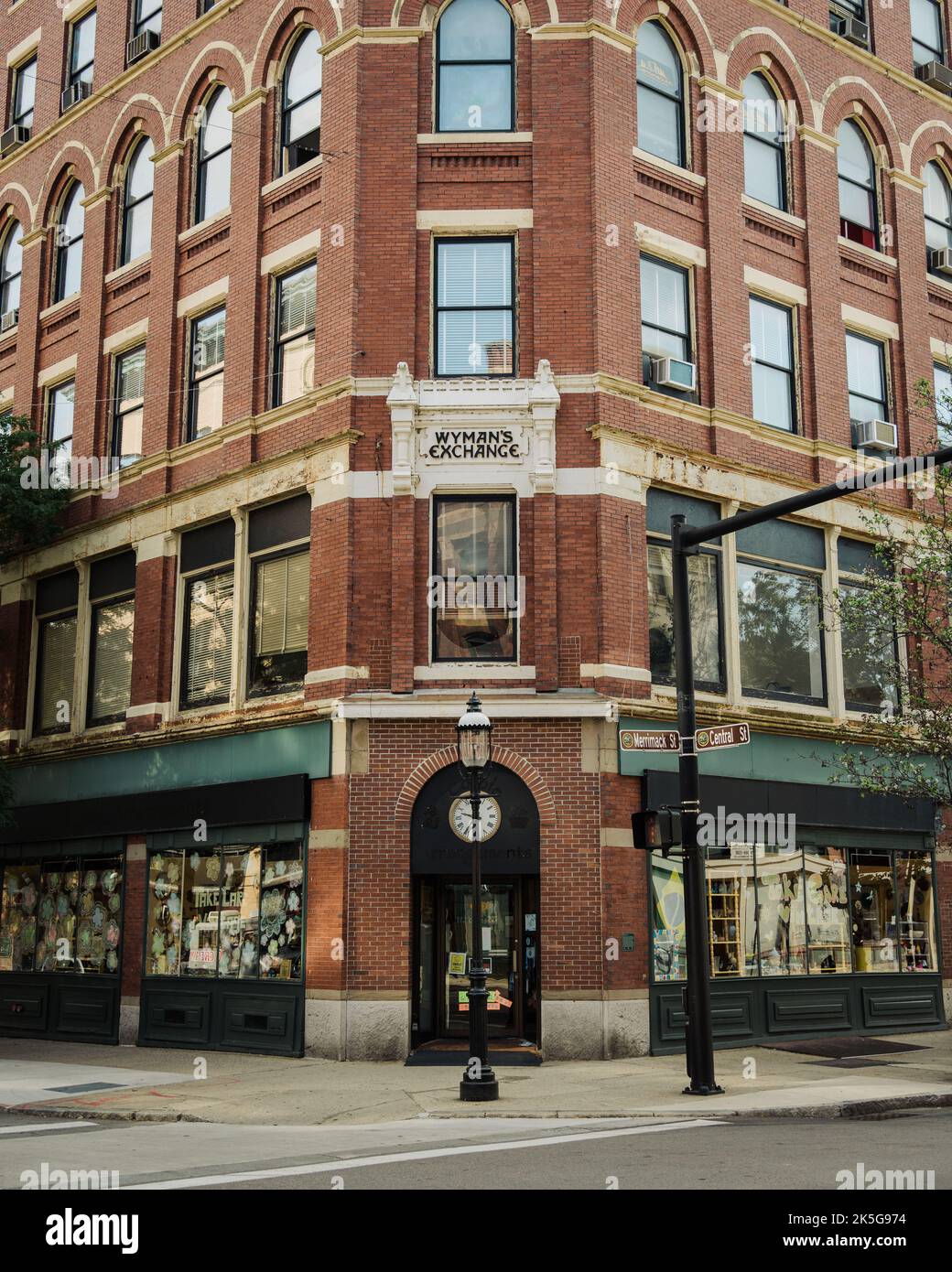 Architettura nel centro di Lowell, Massachusetts Foto Stock