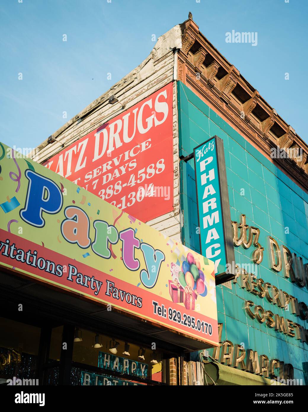 Katz Drugs vintage segno, Brooklyn, New York Foto Stock