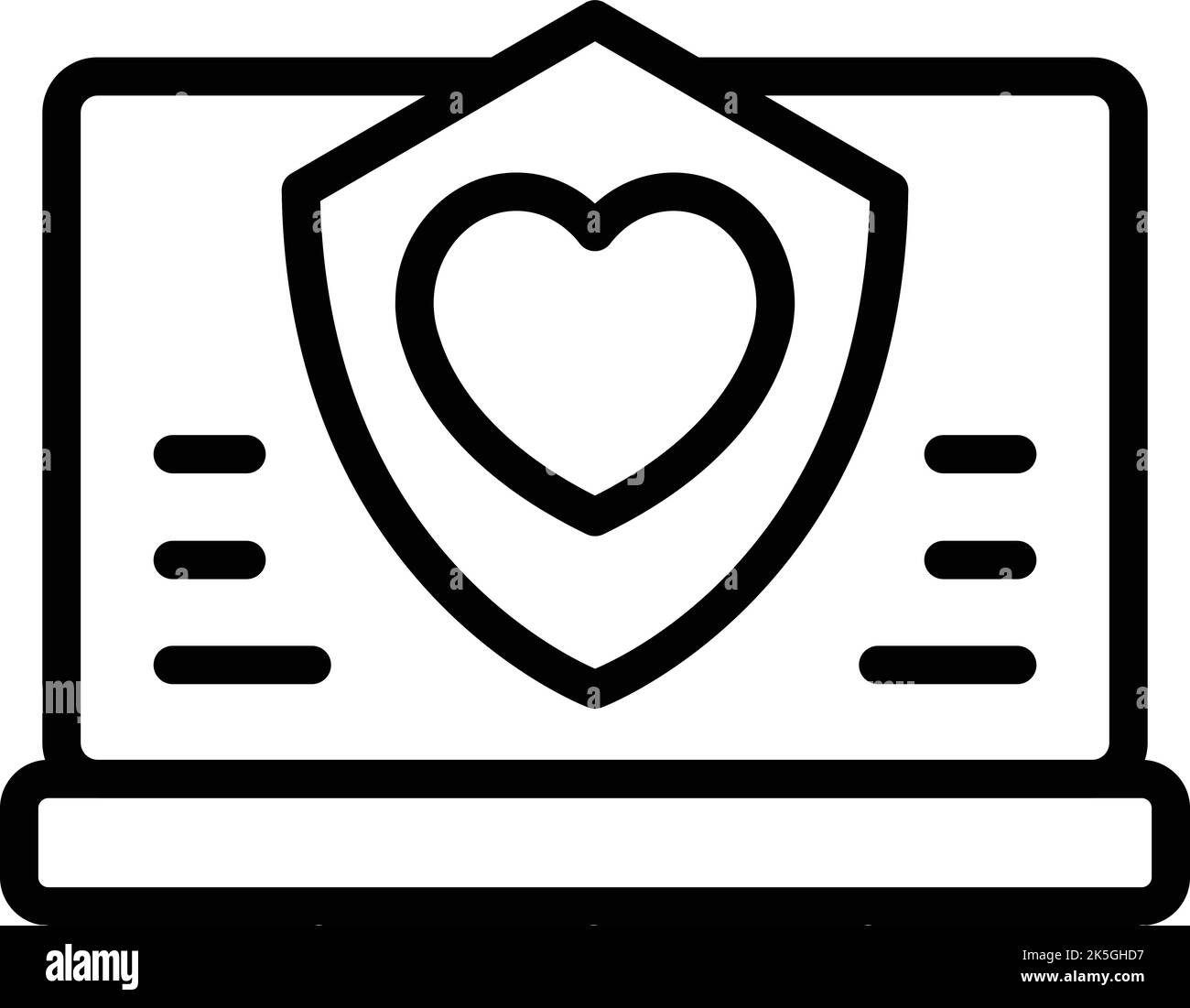 Icona di assistenza sociale per notebook vettore di contorno. Aiuto dei lavoratori. Vecchia salute Illustrazione Vettoriale