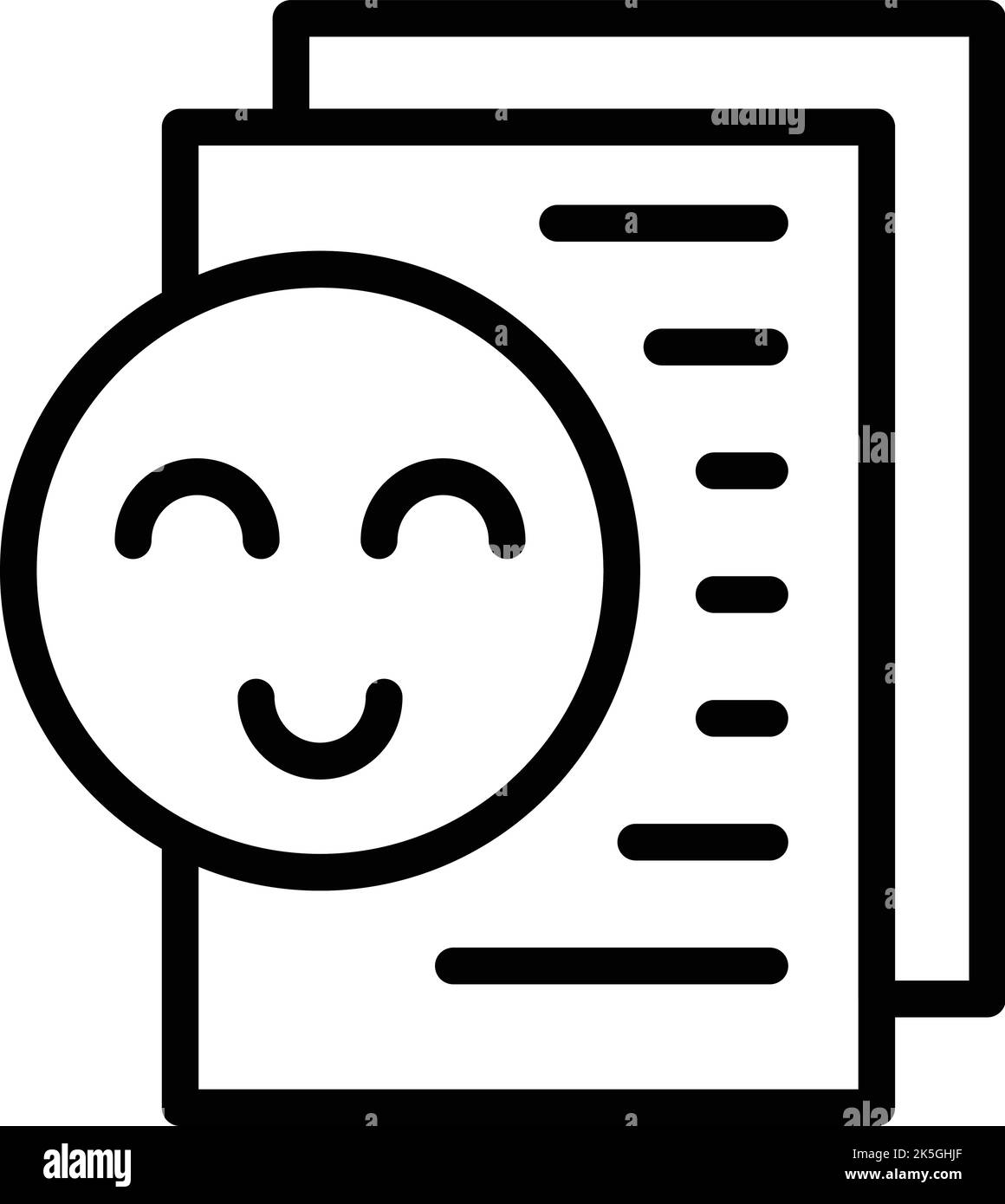 Icona del documento di assistenza sociale vettore di contorno. Aiutare il lavoratore. Anziano Illustrazione Vettoriale