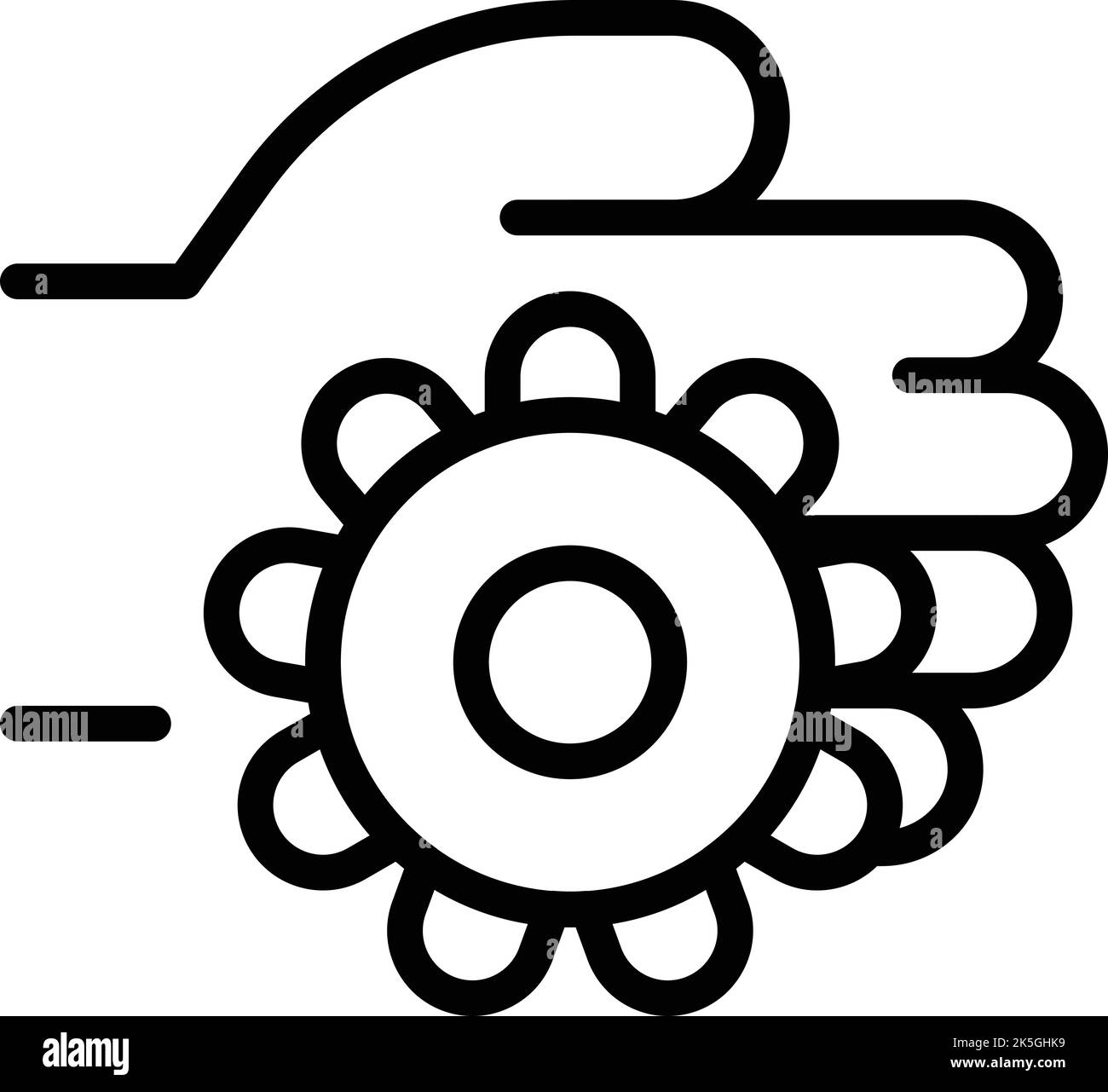 Icona dell'attrezzatura per la cura sociale vettore di contorno. Aiuto dei lavoratori. Salute degli anziani Illustrazione Vettoriale