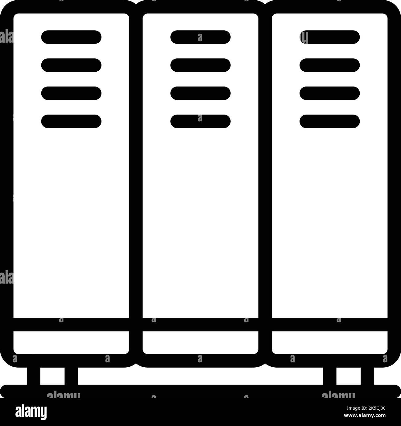 Icona school Locker vettoriale contorno. Sala di sicurezza. Sicurezza dei bambini Illustrazione Vettoriale