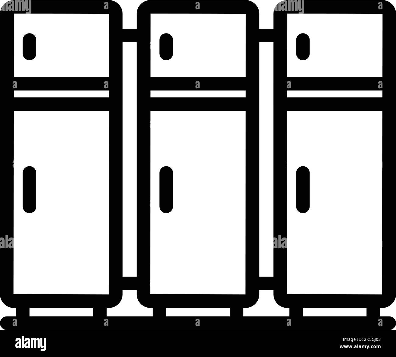 Icona Spogliatoio scuola contorno vettore. Protezione della sicurezza. Ufficiale COP Illustrazione Vettoriale