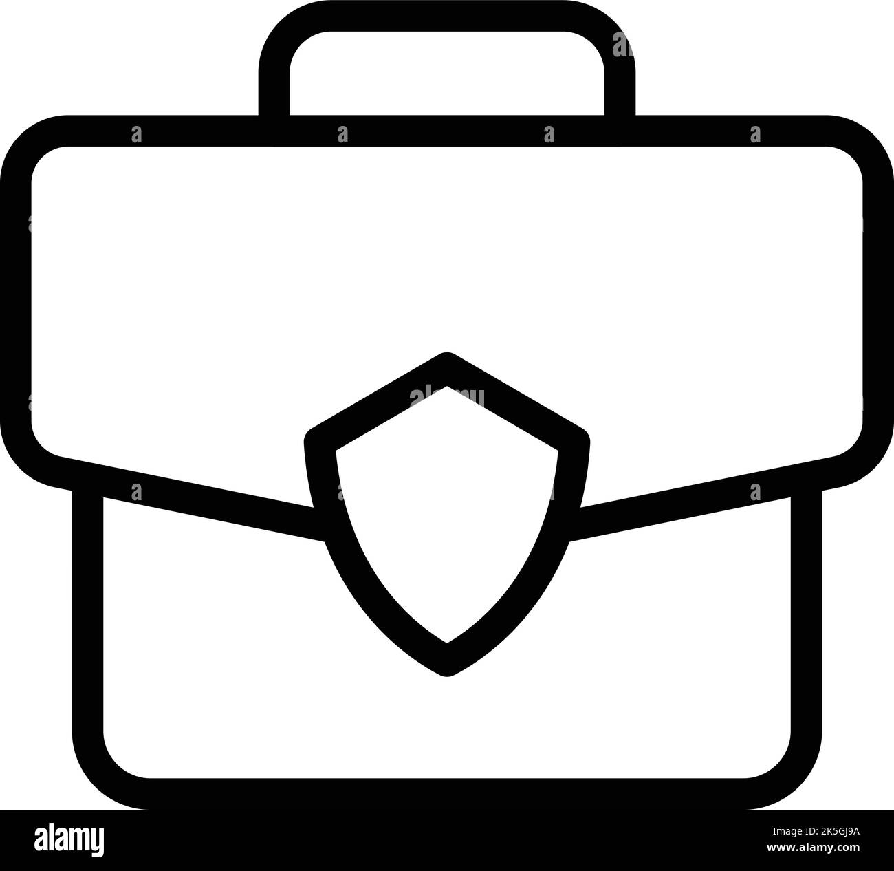 Icona borsa polizia vettore contorno. Scuola di sicurezza. Poliziotto ufficiale Illustrazione Vettoriale