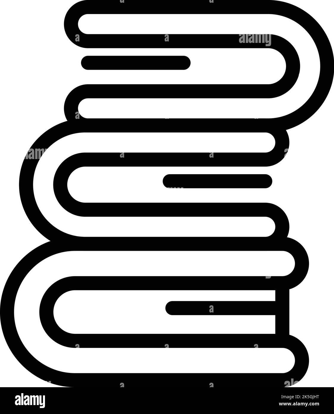 Vettore di contorno icona pila libro scolastico. Responsabile della sicurezza. Guardia di polizia Illustrazione Vettoriale