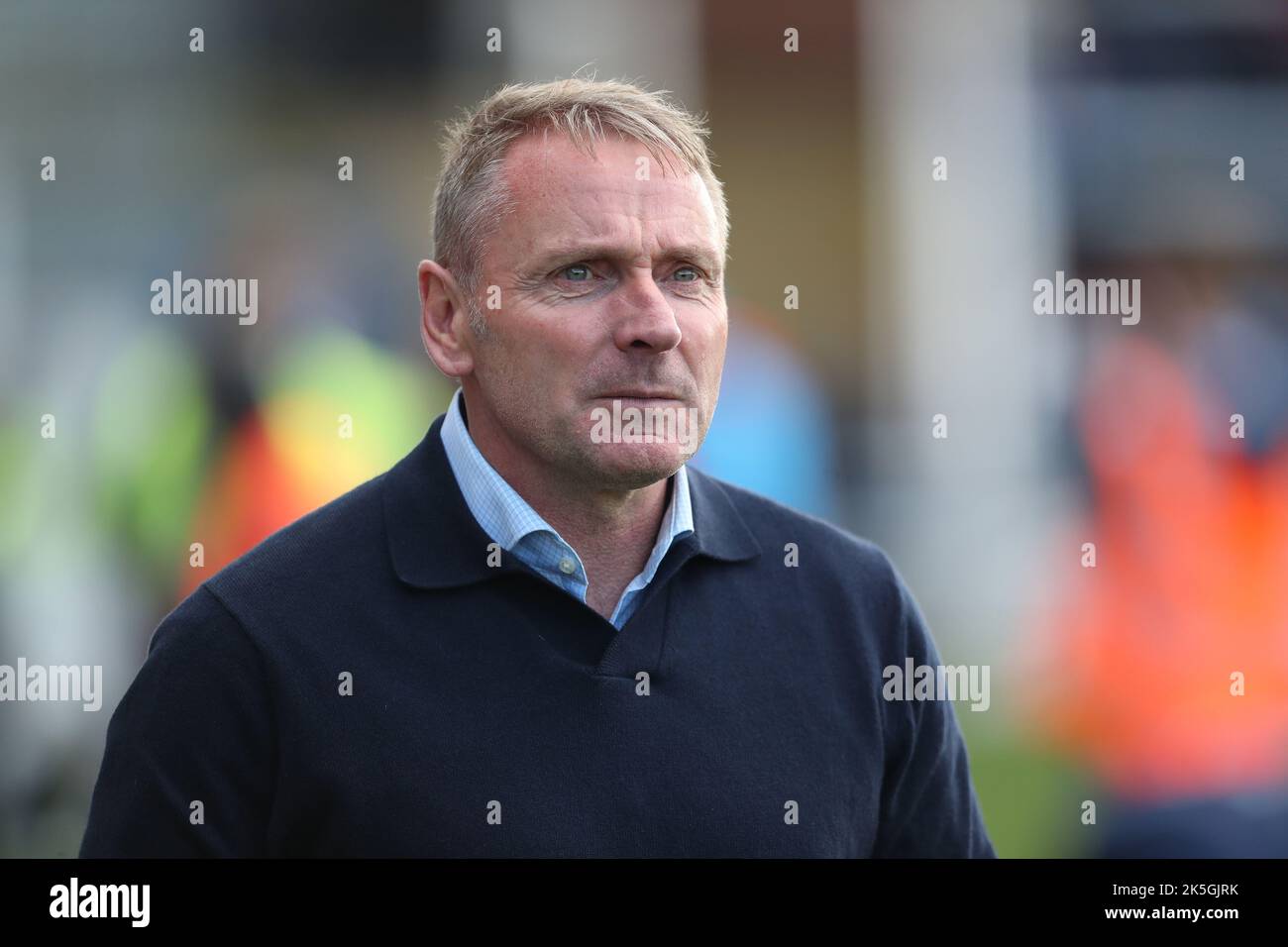 Paul Simpson, manager di Carlisle United, durante la partita della Sky Bet League 2 tra Hartlepool United e Carlisle United a Victoria Park, Hartlepool, sabato 8th ottobre 2022. (Credit: Marco Fletcher | NOTIZIE MI) Credit: NOTIZIE MI & Sport /Alamy Live News Foto Stock