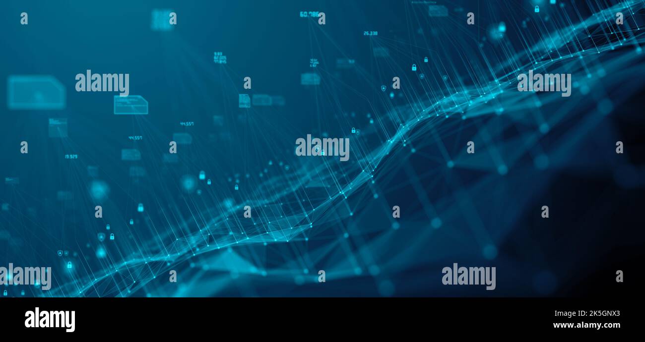 Rete dati di cloud computing, illustrazione concettuale. Foto Stock