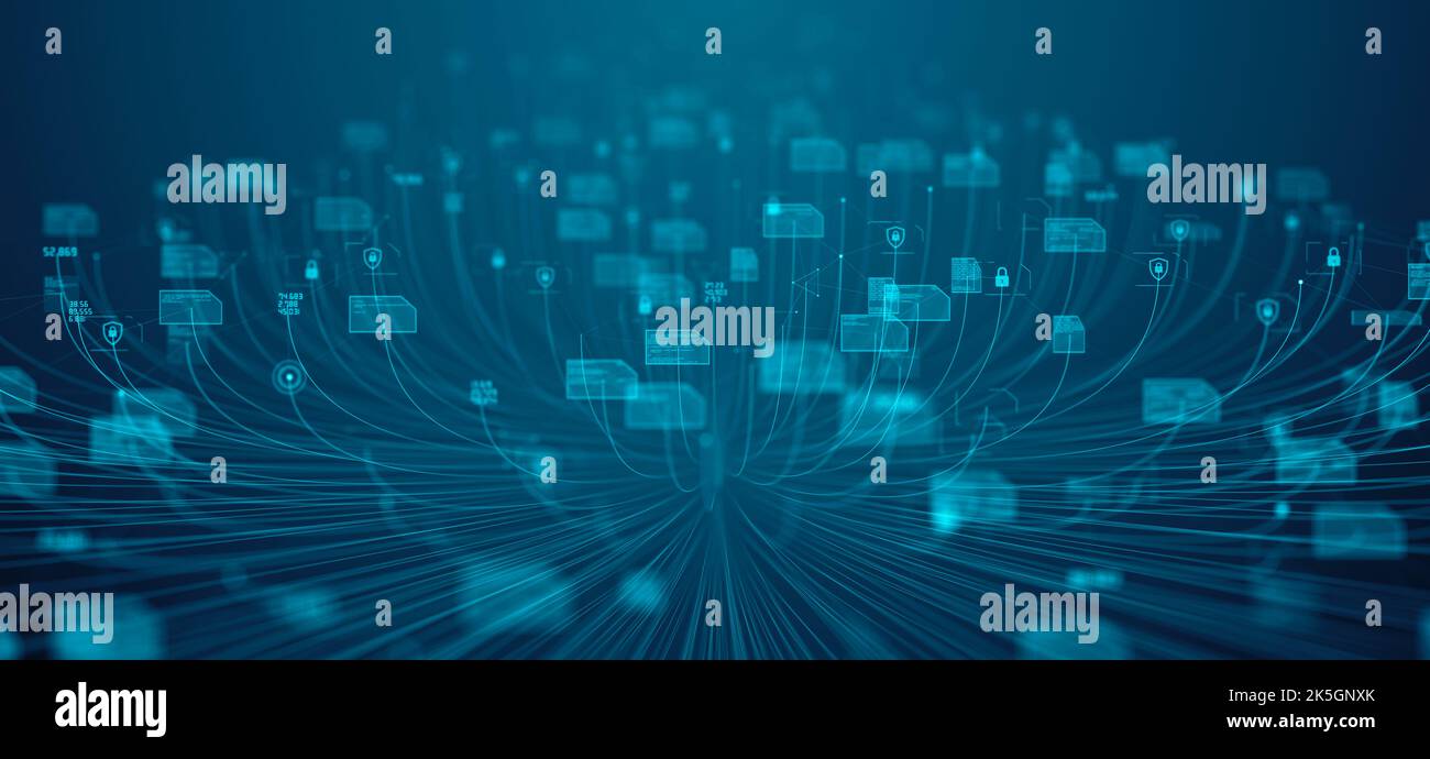 Tecnologia di sicurezza informatica, illustrazione. Foto Stock