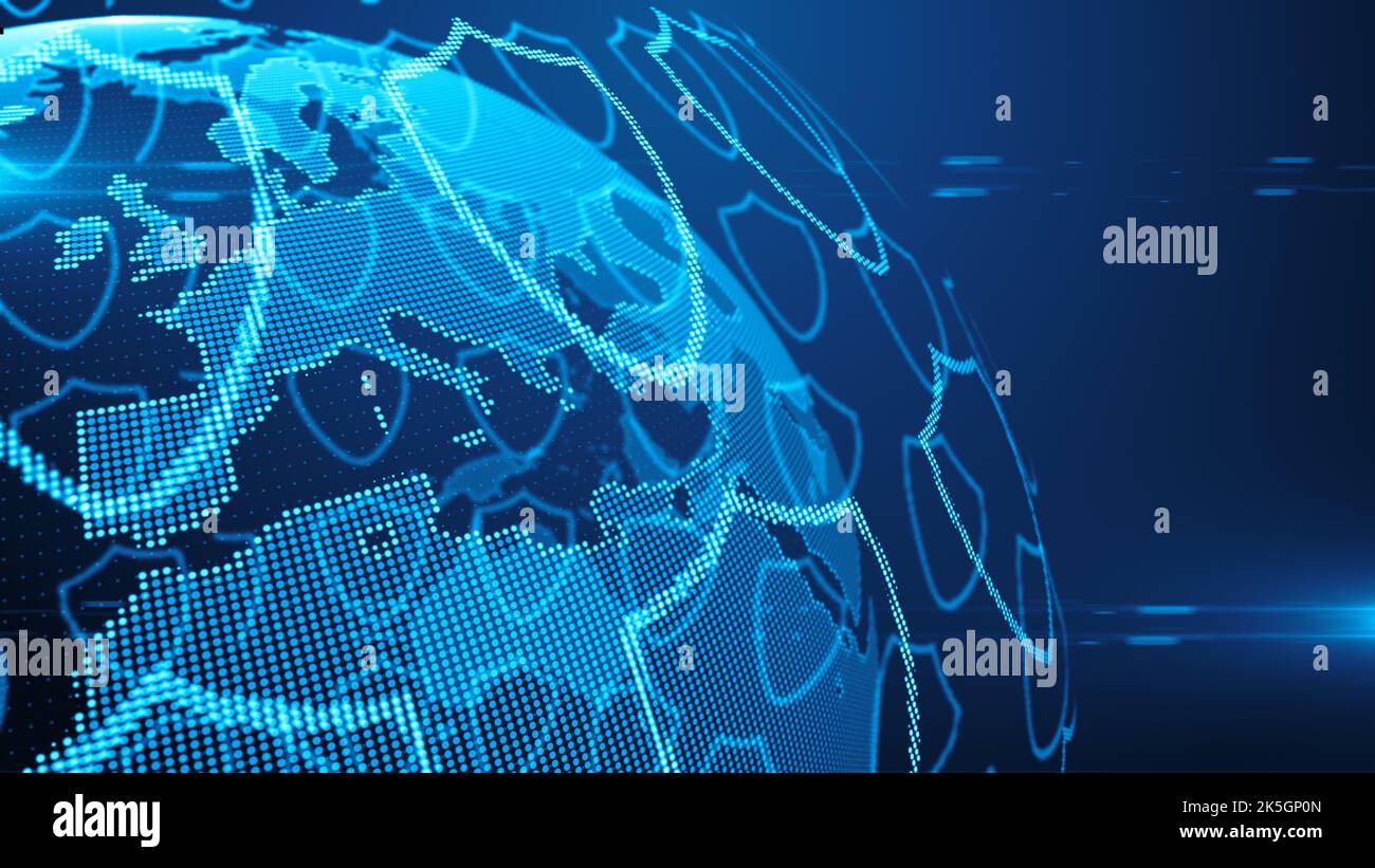 Sicurezza informatica globale, illustrazione concettuale Foto Stock