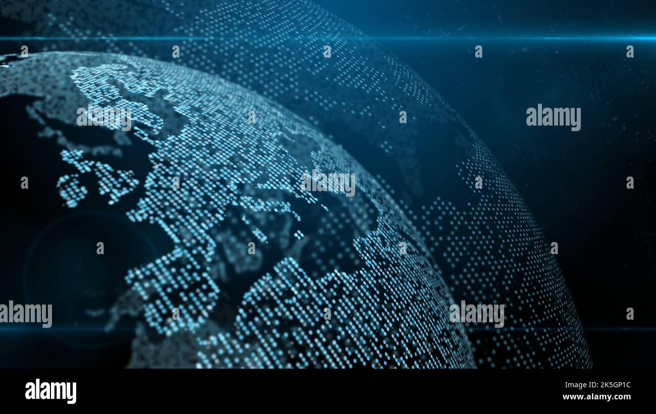 Rete globale di sicurezza informatica, illustrazione Foto Stock