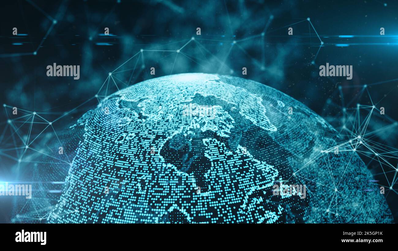 Tecnologia dell'informazione globale, illustrazione Foto Stock