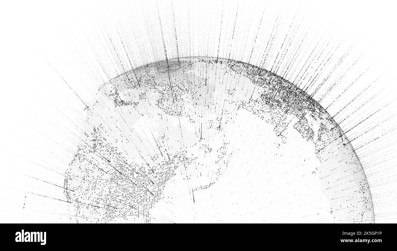 Rete globale di big data, illustrazione Foto Stock