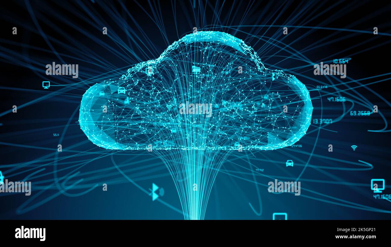 Il cloud computing, illustrazione Foto Stock