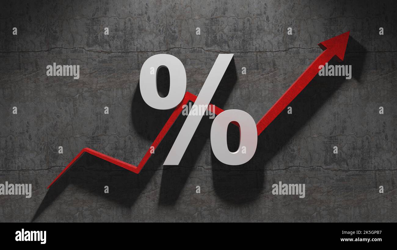 Aumento del tasso di interesse, illustrazione Foto Stock