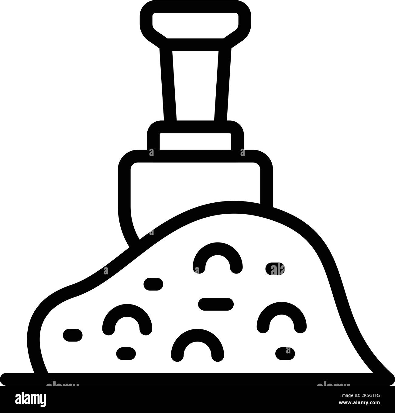 Icona di scavo minatore vettore di contorno. Miniera d'oro. Gemma del carrello Illustrazione Vettoriale