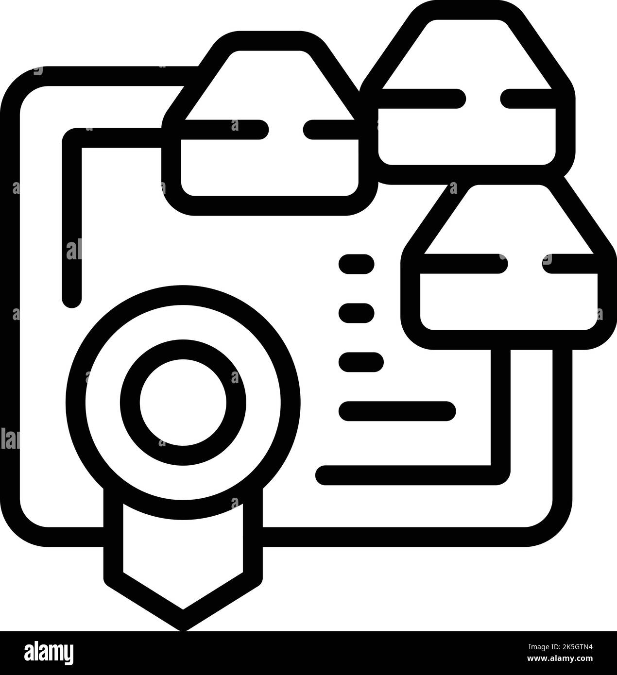 Diploma d'oro icona vettore di contorno. Miniera d'oro. Cart miner Illustrazione Vettoriale