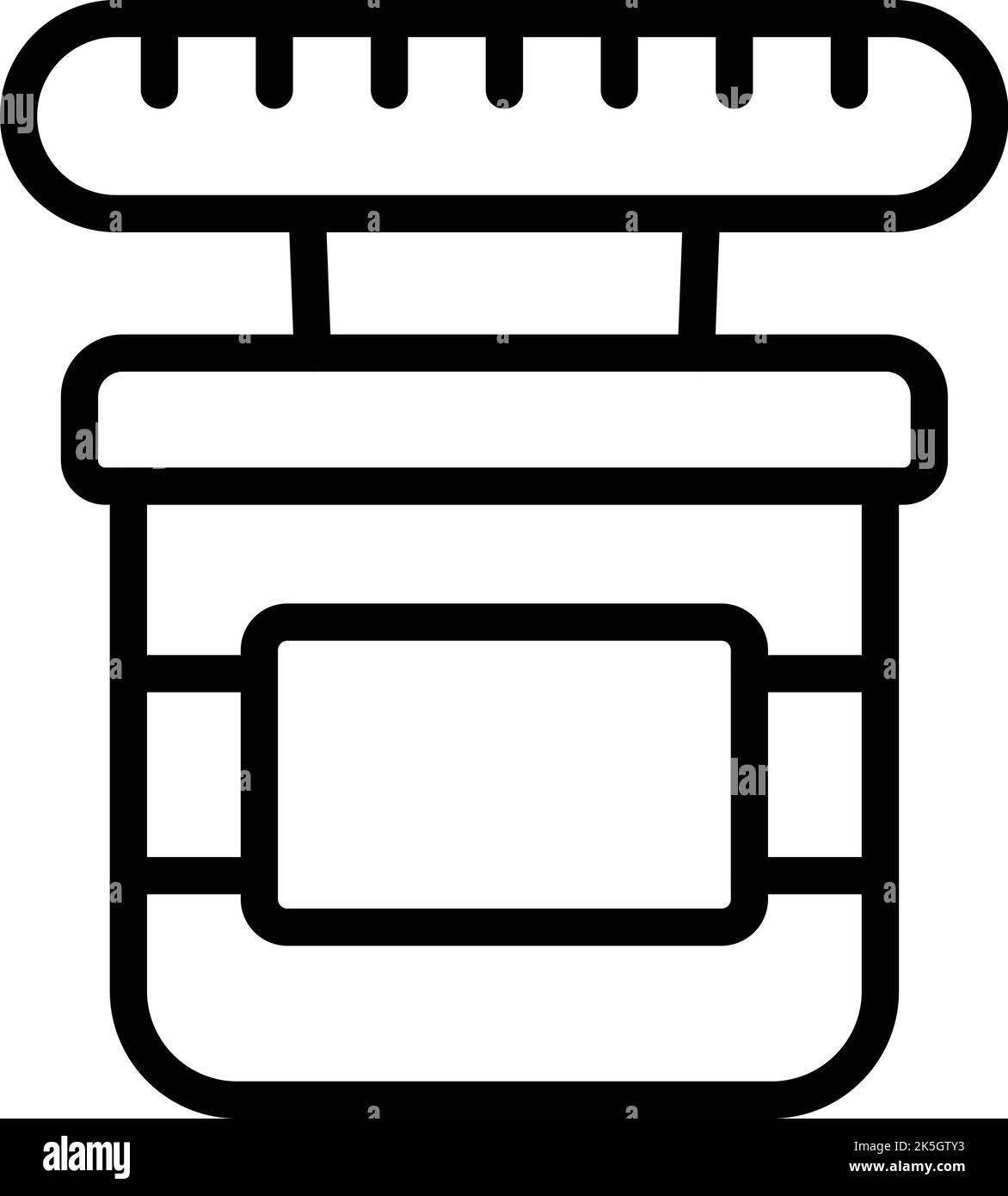 Icona GEM scale vettoriale contorno. Miniera d'oro. Denaro scavato Illustrazione Vettoriale