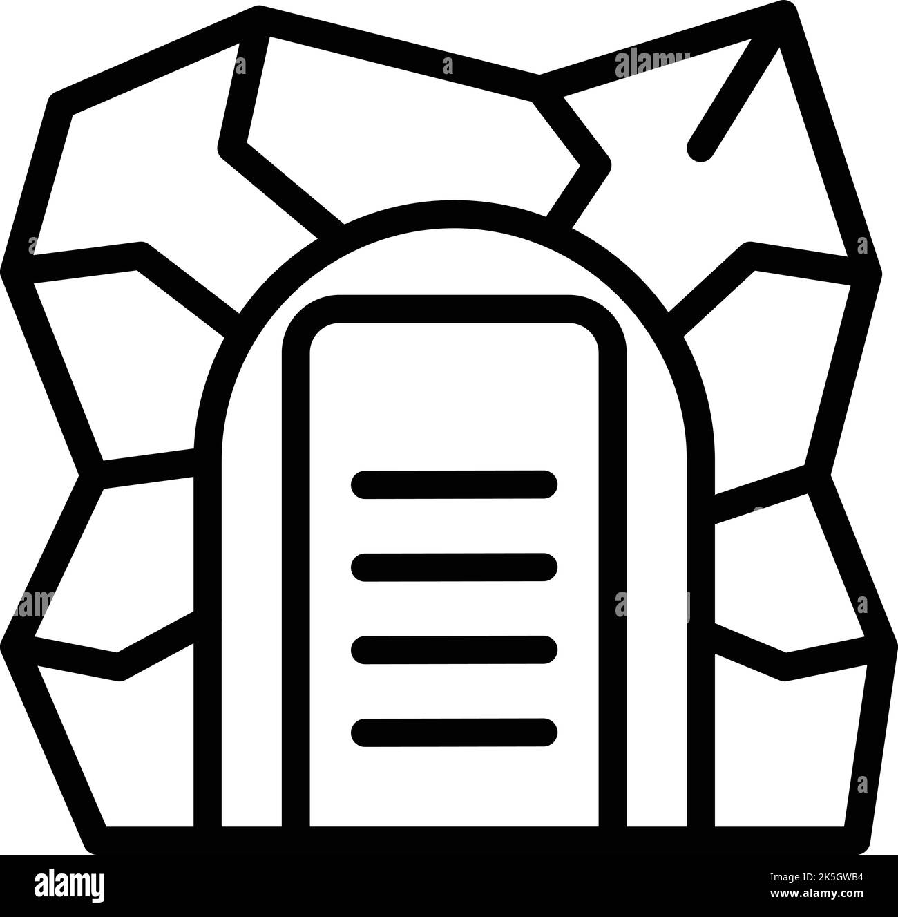 Vettore di contorno icona Diamond mine. Gioco d'oro. Carrello minatore Illustrazione Vettoriale