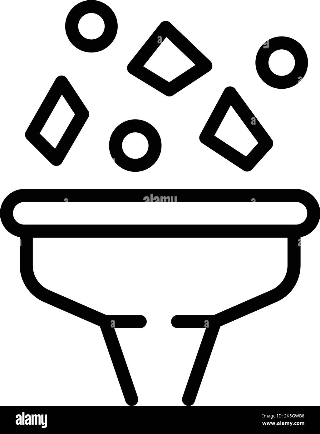 Icona imbuto miniera vettore contorno. Gioco d'oro. Minatore di carbone Illustrazione Vettoriale